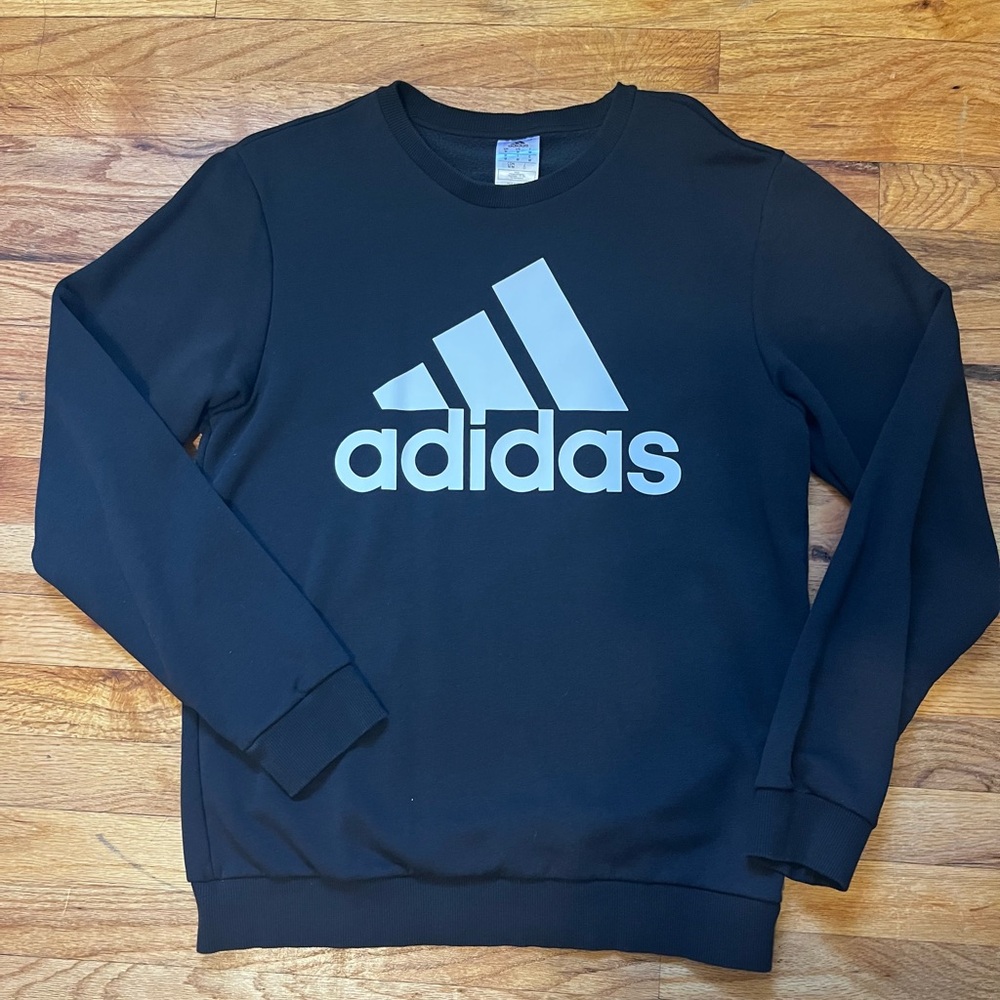 Adidas Men's Black Crewneck Sweater